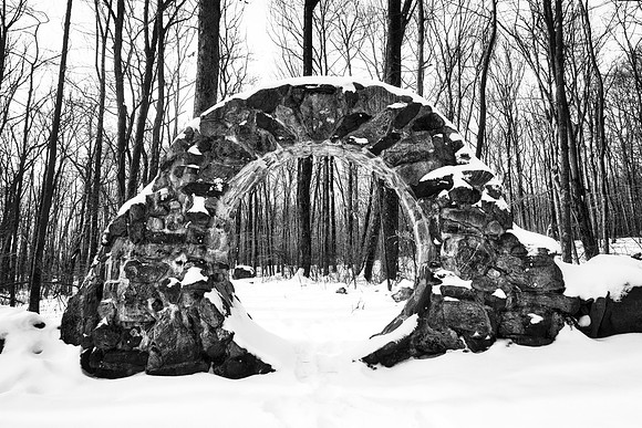 Winter Celtic Eye Trail - Black & White