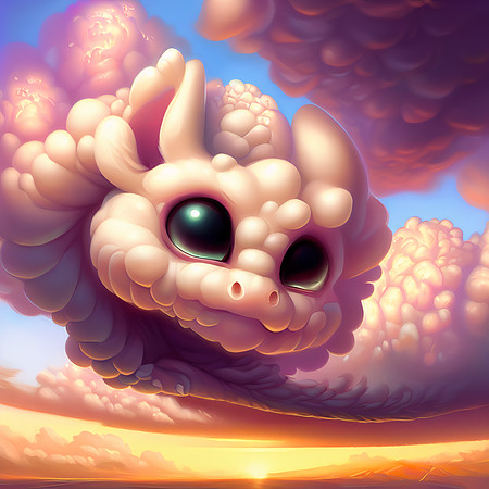 Dragon Baby Sunset Clouds