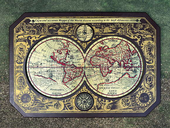Vintage Reproduction Map - World in 1628