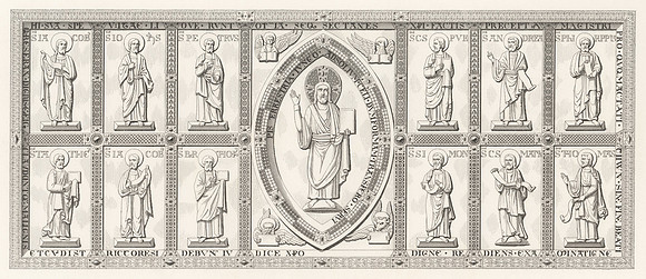 Vintage Image Plate - Combourg Christ & Apostle Entourage