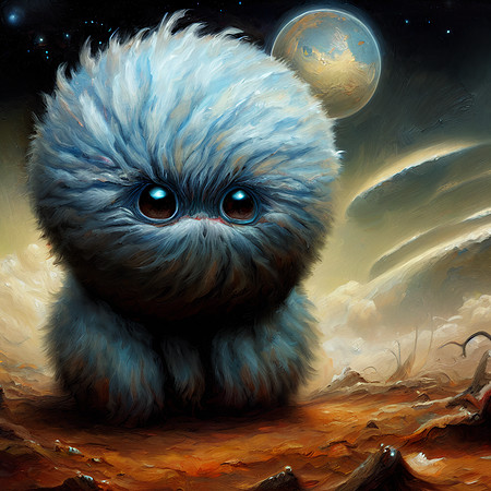 Blue Fuzz Alien