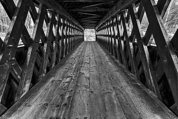 Jack O'Lantern Covered Bridge - Black & White