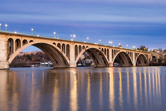 Dawn Reflections of Key Bridge