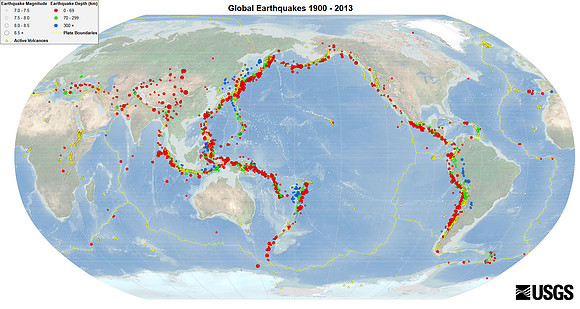 Global Earthquakes: 1900-2013