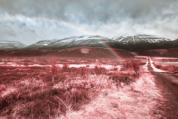 Iceland Mountain Rainbow - Tickle Me Pink