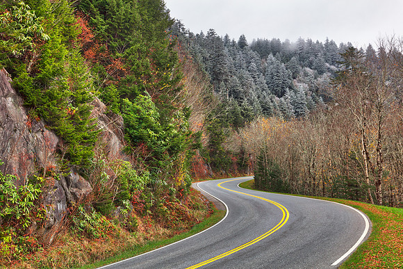 Winding Autumn Frost Road - Great Smoky Mountains