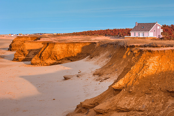 Thunder Cove Beach Cliffs - Golden Pastel Hour