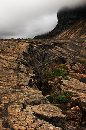 Cracked Iceland Mountain