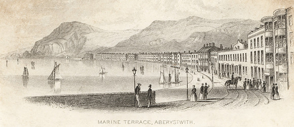 Vintage Engraving - Marine Terrace, Aberystwith