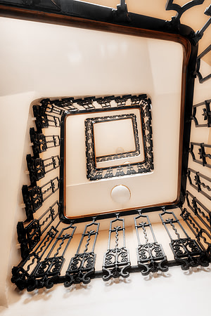 Spiral Sepia Staircase