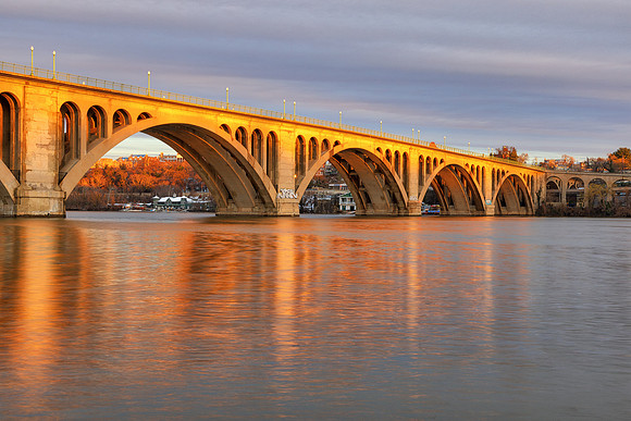 Golden Accents of Key Bridge