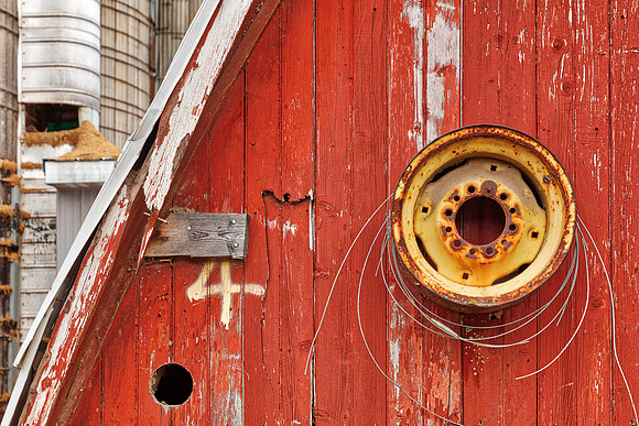 Red Rustic Barn Close-up