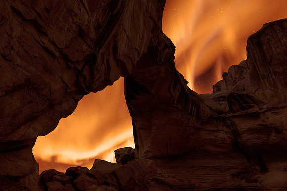 Burning Aurora of Hickman Bridge