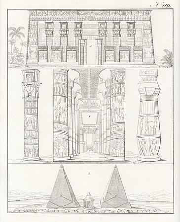 Vintage Image Plate - Ancient Egyptian Architecture