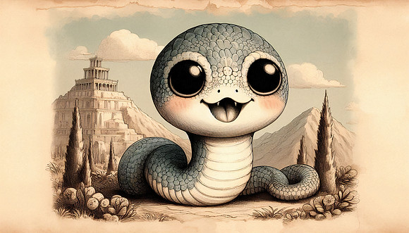 Neo Vintage Engraving - Kawaii Snake II