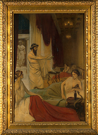 Patients sleeping in the temple of Aesculapius at Epidaurus (by Ernest Board circa 1929)