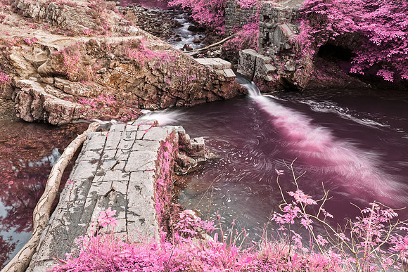 Brecon Beacons River Ruins - Pink Fantasy