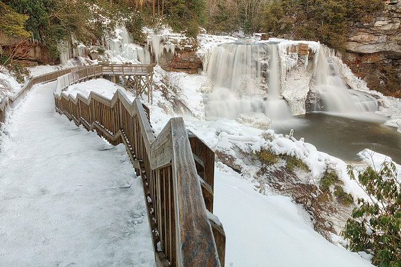 Winding Winter Waterfall - Blackwater Falls