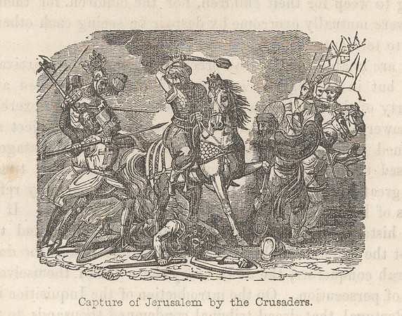 Vintage Engraving - Capture of Jerusalem by the Crusaders