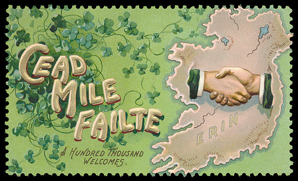 Vintage Irish Postcard Stamp