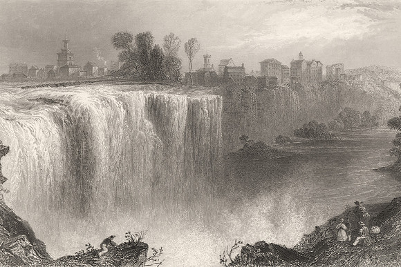 Vintage Image Plate - Genesee Falls