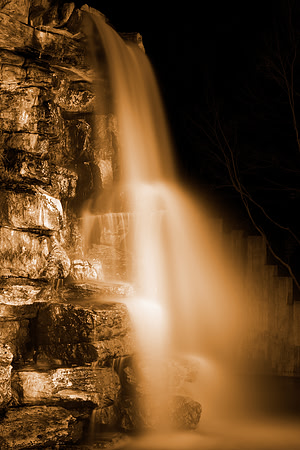 Glowing Gold Falls