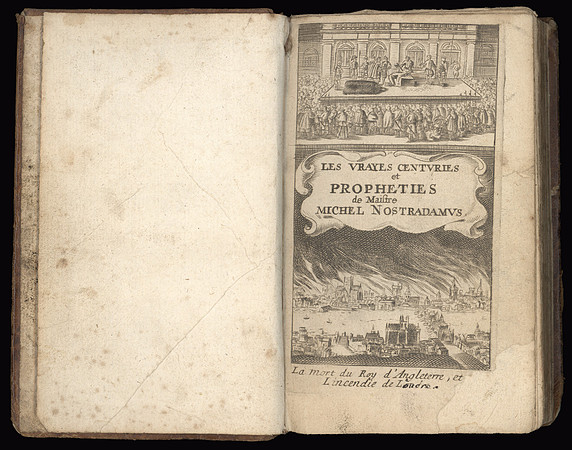 Vintage Page Spread - Prophecies of Nostradamus