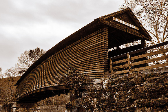 Humpback Covered Bridge - Sepia Nostalgia