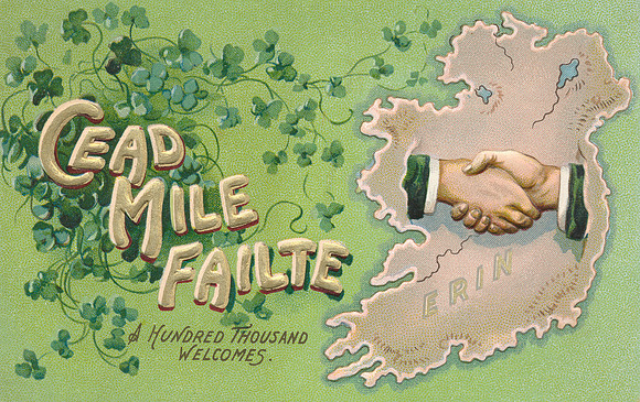 Vintage Irish Postcard - Cead Mile Failte (A Hundred Thousand Welcomes)