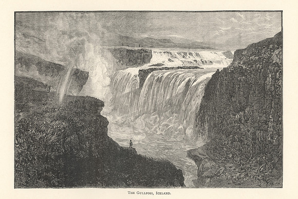 Vintage Image Plate - Gulfoss