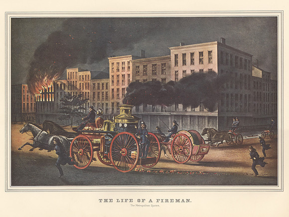Vintage Image Plate - The Life of a Fireman