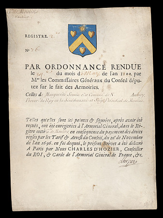 Vintage Coat of Arms Document (circa 1700)