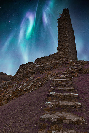Aurora Ruins of Dolwyddelan Castle