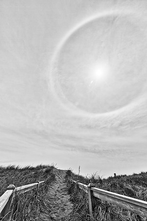 Sun Halo Beach - Black & White