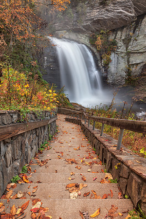 Autumn Steps of Looking Glass Falls