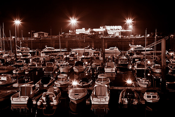 Sepia Marina Night Lights - Guernsey