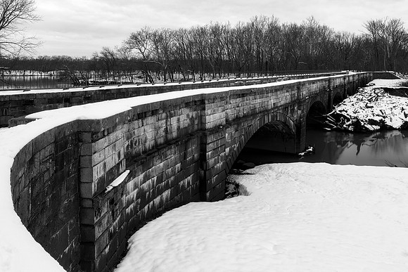Monocacy Winter Aqueduct - Black & White