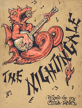 Vintage Book Cover - The Nightingale Dished Up on China Plates