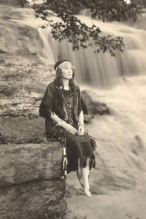 Vintage Portrait - Native Waterfall Beauty
