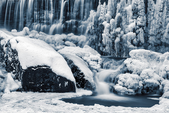 Winter Blue Cascades of Rock Run