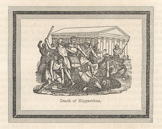 Vintage Engraving - Death of Hipparchus