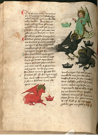 Book of the Holy Trinity (German) - Four Evangelist Symbols with Crowns