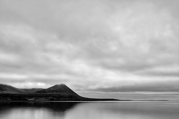 Cloudy Snaefellsnes Coast - Black & White