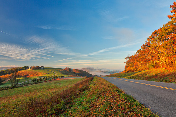 Blue Ridge Parkway - Golden Autumn Hour