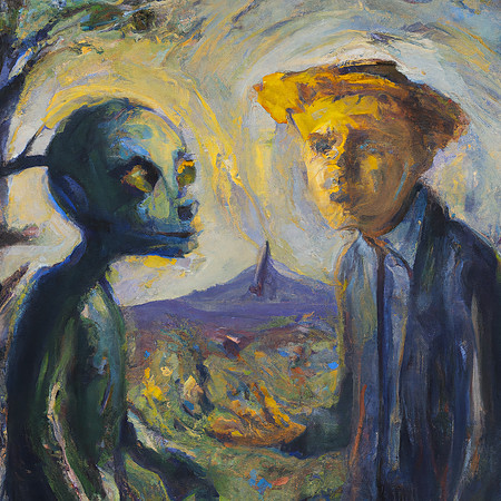Close Alien Encounter with Vincent van Gogh