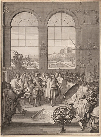 Louis XIV Visiting the Royal Academy of Sciences (by Sébastien Leclerc I circa 1761)