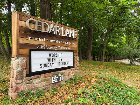Church Sign - Cedar Lane Unitarian Universalist Congregation