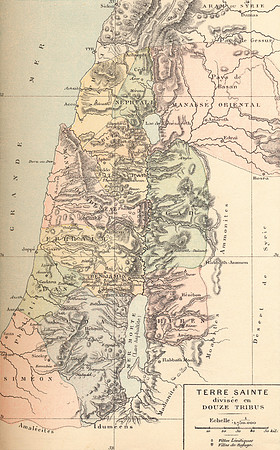 Vintage Map - Holy Land Divided in Twelve Tribes