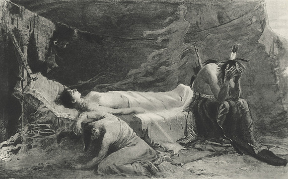 Vintage Image Plate - Death of Minnehaha