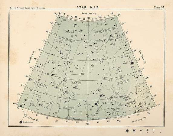Vintage Star Map (Ball's Plate 54)